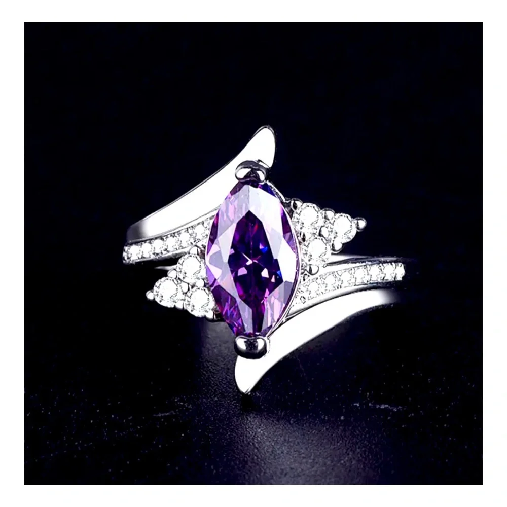 PURPLE GEMSTONE RING - Picture 1 of 8